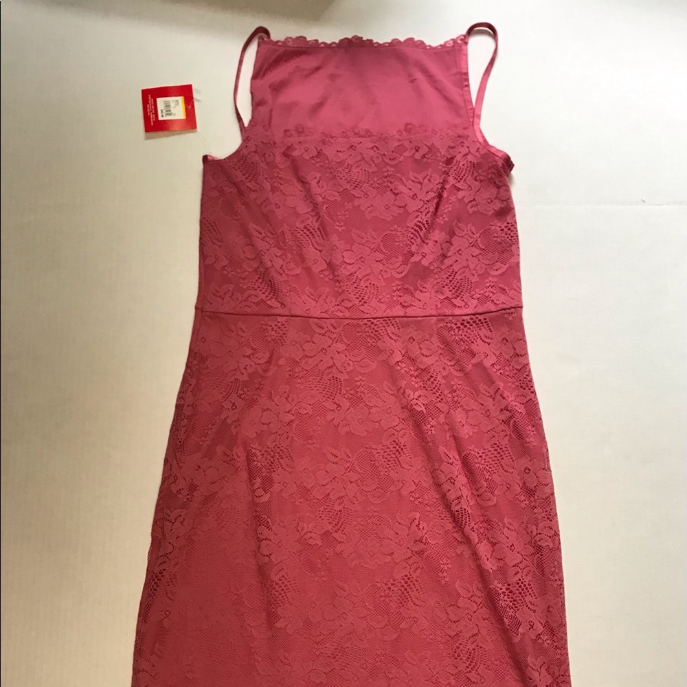 Isaac Mizrahi pink lace dress salmon stretch - Picture 2 of 6